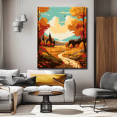 Malen nach Zahlen Herbst Landschaft Szene